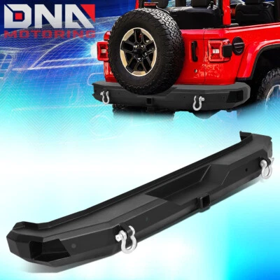 FOR 2018-2019 WRANGLER JL STEEL REAR BUMPER W/CORNER STEP & D-RING & SENSOR HOLE - Image 1 of 4