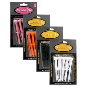 Consistent Tee 3 1/4" Pack of 10 Durable Plastic Golf Tees for Perfect Height - Picture 1 of 10