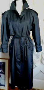 Women Trench Coat Lined Gray size 8 Slim Runway Look Fabric belt - Picture 1 of 4