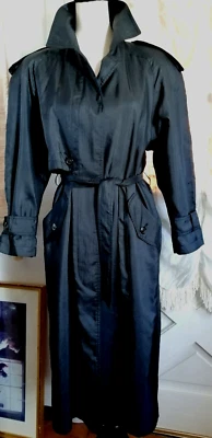 Women Trench Coat Lined Gray size 8 Slim Runway Look Fabric belt - Image 1 of 4