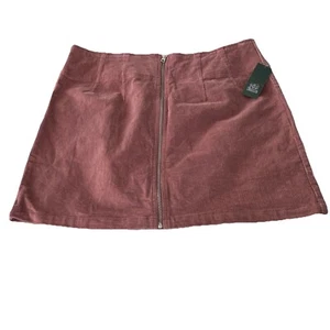 Wild Fable Damen Cord Minirock Mauve Rouge Rosa durchgehender Reißverschluss Größe 18 Neu mit Etikett - Bild 1 von 9