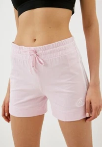 adidas Women's Essentials Slim 3-Stripes Shorts PINK size XL HC9626 Cotton - Picture 1 of 3