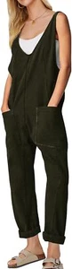 EXLURA Womens Fall High Roller Denim Bib Jumpsuits Casual Loose Overalls Baggy J - Picture 1 of 14