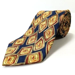 Lands' End Luxury Long Tie Colorful Abstract Geometric Silk Necktie 62" x 3.75" - Picture 1 of 6