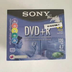 New Sony DVD +R Color Collection Sealed 20 Pack 120 Min 4.7 GB Slim Jewel Cases - Bild 1 von 3