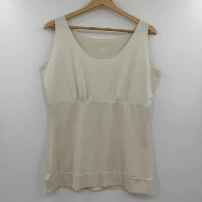 Camisola de compresión Spanx marfil micro festoneada escote redondo forma desgaste 1x Foto 1 de 4