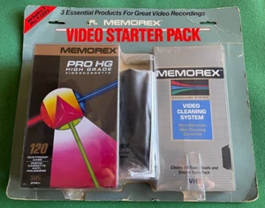 Memorex Video Starter Pack (2 Pro HG Video Tapes + VCR Dust Cover + Cleaner) - Picture 1 of 2