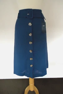 M&S BLUE LINEN MIX MIDI SKIRT SIZE 22 NEW - Picture 1 of 3