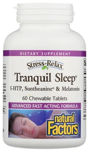 Natural Factors Stress-Relax Tranquil Sleep, 60 Chewable Tablets - Image 1 of 1