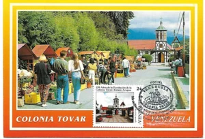 Venezuela: 1993; Scott 1501, MaxiCard Tovar colony, cancelled, EBV1539 - Picture 1 of 2