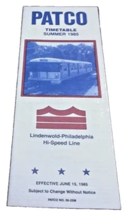 SUMMER 1985 PATCO LINDENWOLD NEW JERSEY PUBLIC TIMETABLE #56 - Picture 1 of 1