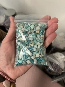 Tumbled Amazonite Crystal Chips 6.5oz Bulk Gemstone Undrilled Natural Stones - Picture 1 of 2