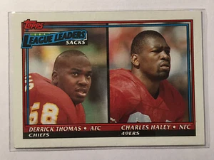 1991 Topps #12 Derrick Thomas Charles Haley Chiefs SF 49ers - Imagen 1 de 2