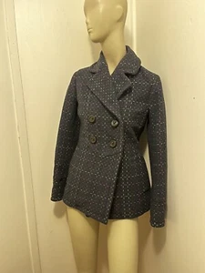 Marc by Marc Jacobs Wool Double Breasted Multicolored Peacoat Women’s Size XS - Picture 1 of 4