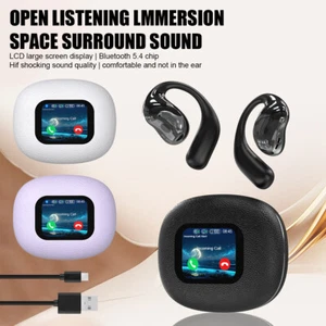 Open-Ear Bluetooth V5.4 Headphones Wireless Earbuds Sport Headset Touch Screen - Picture 1 of 29