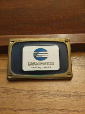 OHIO EDISON 1982 FAIRYLAND SOLID BRASS BELT BUCKLE - Image 1 of 3