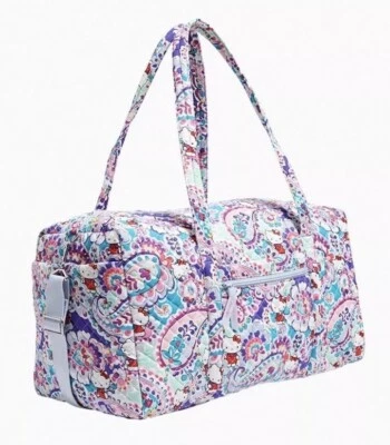 New Nwt Vera Bradley Hello Kitty Paisley Large Travel Duffel Bag Carry On - Image 1 of 4