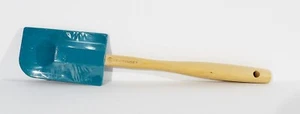 Le Creuset Silicone Spatula CARIBBEAN Wood Handle 12.5" - Picture 1 of 3