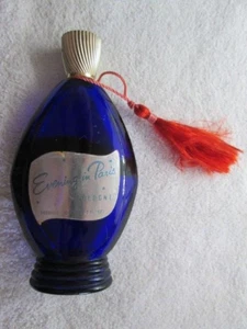Vintage Evening In Paris Cologne, Cobalt Blue 2 Fl. Ounces Bottle, Empty - Picture 1 of 4
