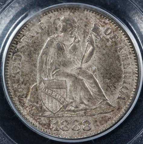 1888 10c Seated Liberty Dime PCGS MS 63 Cover