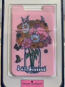 Simply Southern Stick On Phone Wallet I am Blessed Flower Bouquet Pattern NIB - Photo 1 sur 3