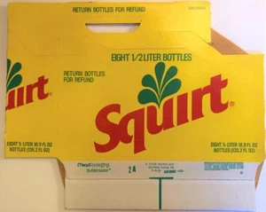 Squirt 8 - Pack Vintage Unused Carton of 16.9 Ounce 1/2 Liter Bottles - Picture 1 of 1