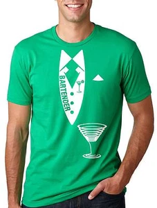 Bartender T-shirt Bar Pud Restaurant Club t-shirt bartender Tie T-shirt Tee - Picture 1 of 5