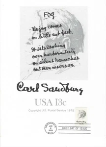 1731 13c CARL SANDURG - Página de recuerdo Kessler - Imagen 1 de 1