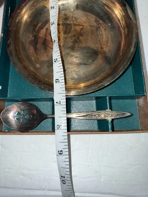 Juego de cuchara para servir Oneida vintage placa de plata comunitaria "Morning Rose" Foto 1 de 4