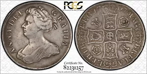 Great Britain / England CROWN 1707 ROSES & PLUMES S-3578 PCGS Graded VF 35 Rare - Picture 1 of 3