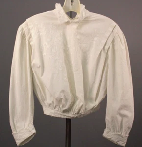 Blusa bordada de algodón blanco de colección para mujer antigua eduardiana principios del siglo XXS/XS - Imagen 1 de 16
