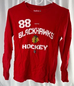 Chicago Blackhawks Long Sleeve T-Shirt #88 Patrick Kane Reebok Youth X-Large NHL - Picture 1 of 3