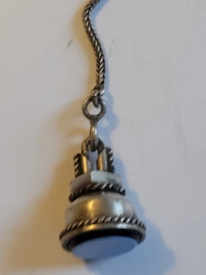 Joli ANCIEN CACHET SCEAU  de Chatelaine matrice non gravée en argent  11 Gramme - Photo 1/4