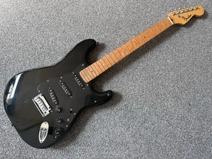 2006 Fender Lite Ash Stratocaster black MIK Korea electric guitar Birdseye Maple - Picture 1 of 9