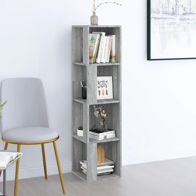 Armadio Angolare Grigio Sonoma 33x33x132 cm Legno Ingegnerizzato Ripiano Compatto SlimEdge - Immagine 1 di 4