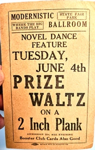 MODERNISTIC BALLROOM Dance Card Flyer Prize Waltz Amateur Nite - Picture 1 of 2