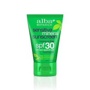 Alba Botanica Sensitive Mineral Sunscreen Lotion Fragrance Free SPF 30 4 Ounce - Picture 1 of 9