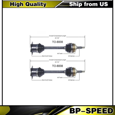 Комплект из пары передних валов оси CV TrakMotive подходит для Toyota Previa AWD 1991-1997 - Изображение 1 из 4