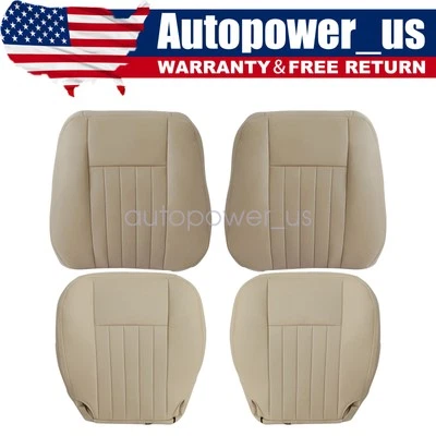 For 2003-2006 Lincoln Navigator Front Top & Bottom Perf Leather Seat Cover Tan - Image 1 of 4