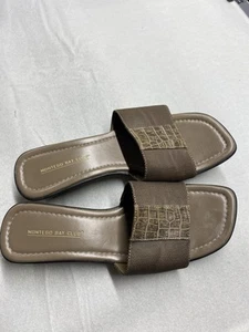 Montego Bay Club US Women's 8.5 W Taupe Slip On Heeled Sandals - Picture 1 of 23