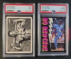 ⚾️LOT 1990/1991 Score #697 & #773 Bo Jackson Freshly Graded Cards PSA9 & PSA8📈 - Picture 1 of 8
