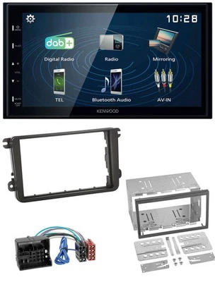 Kenwood 2DIN Bluetooth MP3 USB DAB Autoradio für VW T6 2015-2019 schwarz - Bild 1 von 4