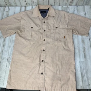 Camicia Oobe Uomo Taglia S Marrone Plaid Manica Corta Bottoni Pesca Ventilata Escursionismo - Foto 1 di 9