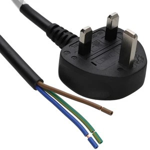 13A/5A Voll Geformt 3 Polig UK Stecker Zu 3 Core Flex Kabel Nackt Blank Ende - Bild 1 von 25