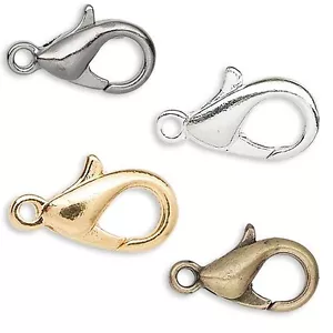50 kleine 12 mm Karabinerverschluss Schmuckzubehör mit Schlaufe vergoldet Zinn Metall - Bild 1 von 5