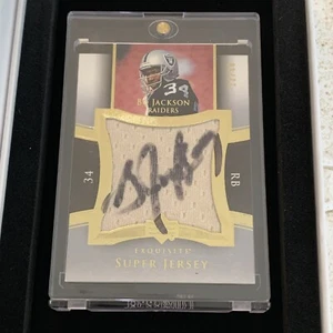 2005 EXQUISITE BO JACKSON GOLD GAME WORN JUMBO JERSEY /30 Auto Signed JSA - Picture 1 of 9