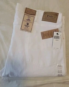 Polo Ralph Lauren The Varick Slim Straight Stretch White Jeans, Men’s 40x32, NWT - Picture 1 of 17