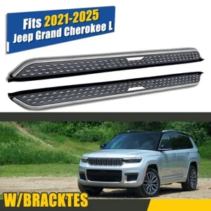 Fixed Running Boards Fit for 2021-2025 Jeep Grand Cherokee L Side Steps Nerf Bar - Picture 1 of 8