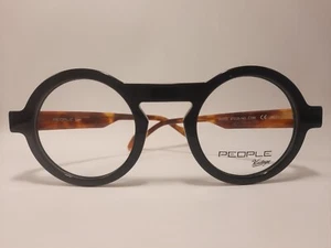 People Round Eyeglasses Thick Spotted Beige Black - Picture 1 of 5