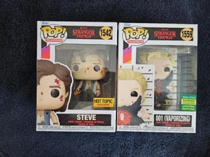 Funko Pop! Stranger Things Exclusive Set STEVE #1542 & 001 VAPORIZING #1559 New - Picture 1 of 5
